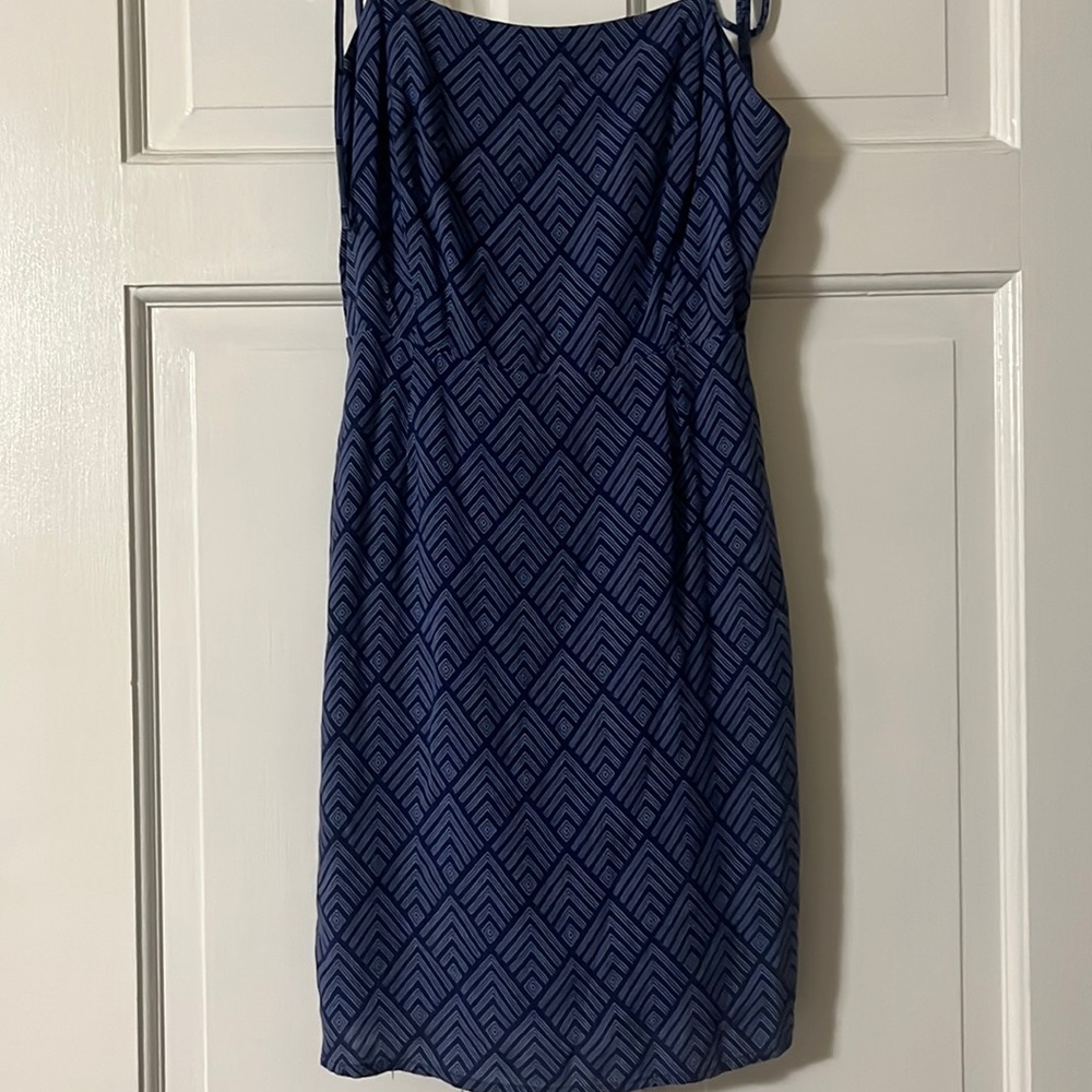 Navy Geometric Sheath Dress - Women's